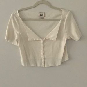 White BDG crop top